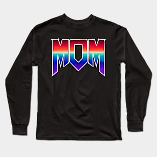 Mom Retro Neon Text Effect Long Sleeve T-Shirt